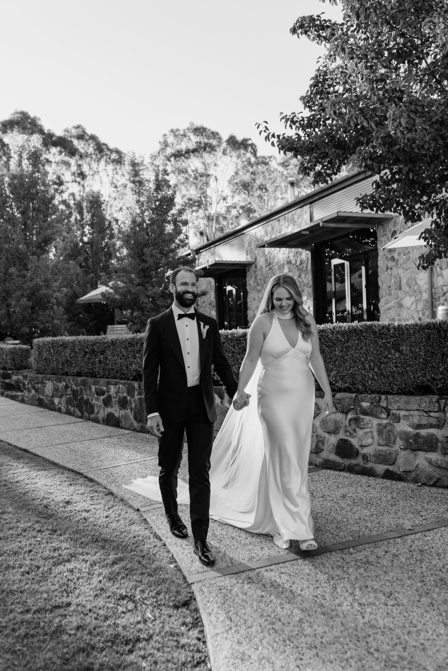 Beautiful bride and groom at Golding Wines Adelaide Hills